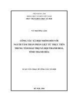 Công tác xã hội nhóm đối với người tâm thần phân liệt từ thực tiễn trung tâm bảo trợ xã hội thanh hoá, tỉnh thanh hóa 