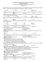 ĐỀ THI TUYỂN SINH PTTH Quốc Gia NĂM 2015 MÔN THI: VẬT LÝ