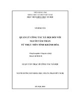 Quản lý công tác xã hội đối với người tâm thần từ thực tiễn tỉnh khánh hòa 