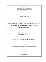 Hỗ trợ việc làm đối với người khuyết tật từ thực tiễn thành phố nha trang, tỉnh khánh hòa