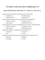 Câu hỏi và bài tập trắc nghiệm địa lý 8 (11) 
