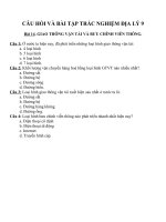 Câu hỏi và bài tập trắc nghiệm địa lý 9 (34) 