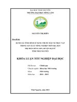 Đánh giá tình hình sử dụng thuốc bảo vệ thực vật trong sản xuất nông nghiệp trên địa bàn thị trấn hùng sơn   huyện đại từ   tỉnh thái nguyên 