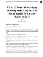 Cơ sở lý thuyết về xây dựng hệ thống marketing mix của doanh nghiệp trong kinh doanh quốc tế