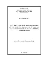 Phát triển cộng đồng trong giảm nghèo đối với người dân tộc thiểu số từ thực tiễn 2 xã la ngâu và măng tố, huyện tánh linh, tỉnh bình thuận 