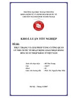 Thực trạng và giải pháp tăng cường quản lý nhà nước về hoạt động giao nhận hàng hoá xuất nhập khẩu ở việt nam 