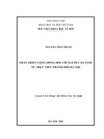 Phát triển cộng đồng đối với người cao tuổi từ thực tiễn thành phố hà nội 
