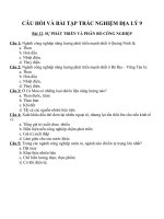 Câu hỏi và bài tập trắc nghiệm địa lý 9 (11) 