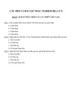 Câu hỏi và bài tập trắc nghiệm địa lý 8 (1) 