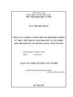 Công tác xã hội cá nhân đối với trẻ khiếm thính từ thực tiễn trung tâm trợ giúp và can thiệp sớm trẻ khuyết tật hương giang, tỉnh yên bái 