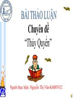 Bài thảo luận chuyên đề thủy quyển