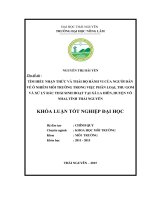 Tìm hiểu về nhận thức và thái độ hành vi của người dân về ô nhiễm môi trường trong việc phân loại, thu gom và xử lý rác thải sinh hoạt tại xã La Hiên  huyện Võ Nhai  tỉnh Thái Nguyên