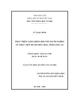 Phát triển cộng đồng đối với người nghèo từ thực tiễn huyện đức huệ, tỉnh long an 
