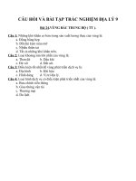Câu hỏi và bài tập trắc nghiệm địa lý 9 (5) 