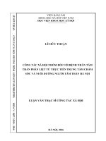 Công tác xã hội nhóm đối với bệnh nhân tâm thần phân liệt từ thực tiễn trung tâm chăm sóc và nuôi dưỡng người tâm thần hà nội 