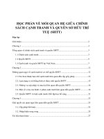 HỌC PHẦN VỀ MỐI QUAN HỆ GIỮA CHÍNH SÁCH CẠNH TRANH VÀ QUYỀN SỞ HỮU TRÍ TUỆ (SHTT