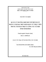 Quản lý trường hợp đối với trẻ em có hoàn cảnh đặc biệt khó khăn từ thực tiễn trung tâm bảo trợ và công tác xã hội tỉnh ninh bình 