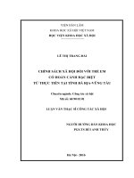 Chính sách xã hội đối với trẻ em có hoàn cảnh đặc biệt từ thực tiễn tại tỉnh bà rịa vũng tàu 