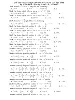 BÀI TẬP TRẮC NGHIỆM KHÁCH QUAN CHƯƠNG I GIẢI TÍCH 12