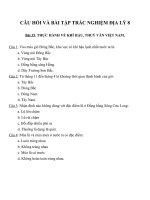 Câu hỏi và bài tập trắc nghiệm địa lý 8 (30) 