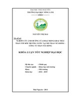 Nghiên cứu ảnh hưởng của hoạt động khai thác than tới môi trường nước tại mỏ than núi hồng   công ty than núi hồng