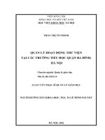 Quản lý hoạt động thư viện tại các trường tiểu học quận Ba Đình, Hà Nội