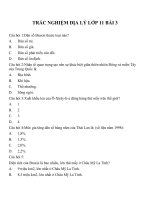 Bài tập trắc nghiệm địa lý lớp 10