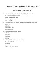 Câu hỏi và bài tập trắc nghiệm địa lý 8 bài 41