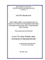 PHÁT TRIỂN CHIẾN LƯỢC KINH DOANH TẠI CÔNG TY CỔ PHẦN XUẤT NHẬP KHÂU THỦ CÔNG MỸ NGHỆ GIAI ĐOẠN 2012 -2015 VÀ ĐỊNH HƯỚNG ĐẾN NĂM 2020