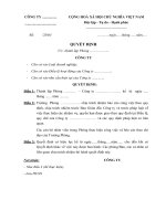 Mẫu quyết định thành lập phòng ban công ty