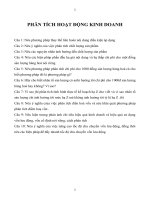 ĐỀ CƯƠNG ÔN TẬP MÔN PHÂN TÍCH HOẠT ĐỘNG KINH DOANH