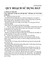 ĐỀ CƯƠNG QUY HOẠCH SỬ DỤNG ĐẤT (LÝ THUYẾT, BÀI TẬP)