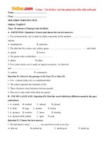 Đề kiểm tra 1 tiết môn Tiếng Anh lớp 8 Thí điểm có đáp án