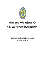 XÂY DỰNG VÀ PHÁT TRIỂN VĂN HÓA CHẤT LƯỢNG TRONG TRƯỜNG ĐẠI HỌC