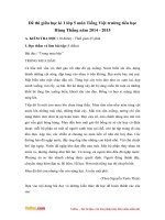 Đề thi giữa học kì 1 lớp 5 môn Tiếng Việt trường tiểu học Hùng Thắng năm 2014 - 2015