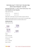 Giải bài tập trang 71, 72 SGK Toán 5: Chia một số thập phân cho một số thập phân - Luyện tập