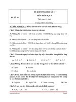 Đề thi hóa học lớp 9 kỳ 2 cực hay đề 2