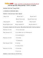 Giải bài tập SGK Tiếng Anh lớp 7 Unit 4: At School