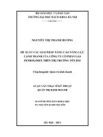 ĐỀ XUẤT CÁC GIẢI PHÁP NÂNG CAO NĂNG LỰC CẠNH TRANH CỦA CÔNG TY CỔ PHẦN GAS PETROLIMEX TRÊN THỊ TRƯỜNG YÊN BÁI