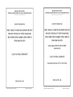 Thực trạng và một số giải pháp chủ yếu thu hút vốn đầu tư nước ngoài cho phát triển nông nghiệp, nông thôn ở tỉnh Thái Nguyên