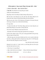 Đề thi giữa kỳ 1 lớp 4 môn Tiếng Việt năm 2015 - 2016