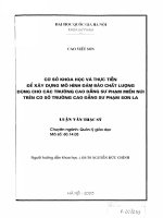 Cơ sở khoa học và thực tiễn để xây dựng mô hình đảm bảo chất lượng dùng cho các trường cao đẳng sư phạm miền núi trên cơ sở trường cao đẳng sư phạm sơn la 
