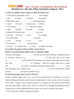 Đề kiểm tra 1 tiết môn Tiếng Anh lớp 8 có đáp án - Đề 2