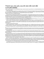 Thành tựu chủ yếu của 20 năm đổi mới đất nước