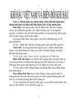 ĐỀ CƯƠNG KHÍ HẬU VIỆT NAM VÀ BIẾN ĐỔI KHÍ HẬU