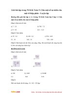 Giải bài tập trang 70 SGK Toán 5: Chia một số tự nhiên cho một số thập phân - Luyện tập