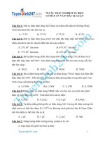 70 CÂU TRẮC NGHIỆM TỤ ĐIỆN CÓ ĐÁP ÁN VÀ 07 BÀI TỰ LUẬN