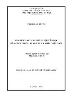 Vấn đề khai thác chất liệu văn học dân gian trong sáng tác ca khúc việt nam (TT)