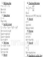 công thức giải nhanh môn  lý 11