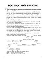 ĐỀ CƯƠNG ÔN TẬP ĐỘC HỌC MÔI TRƯỜNG